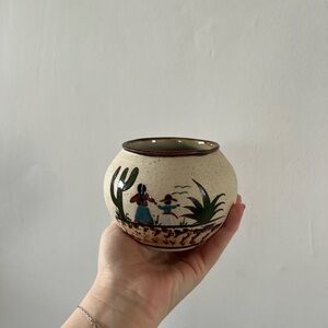 Handcrafted Ceramic Vase with Desert Scene